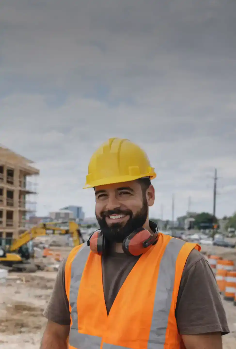 Construction worker taking part in Cybersecurity Awareness Training