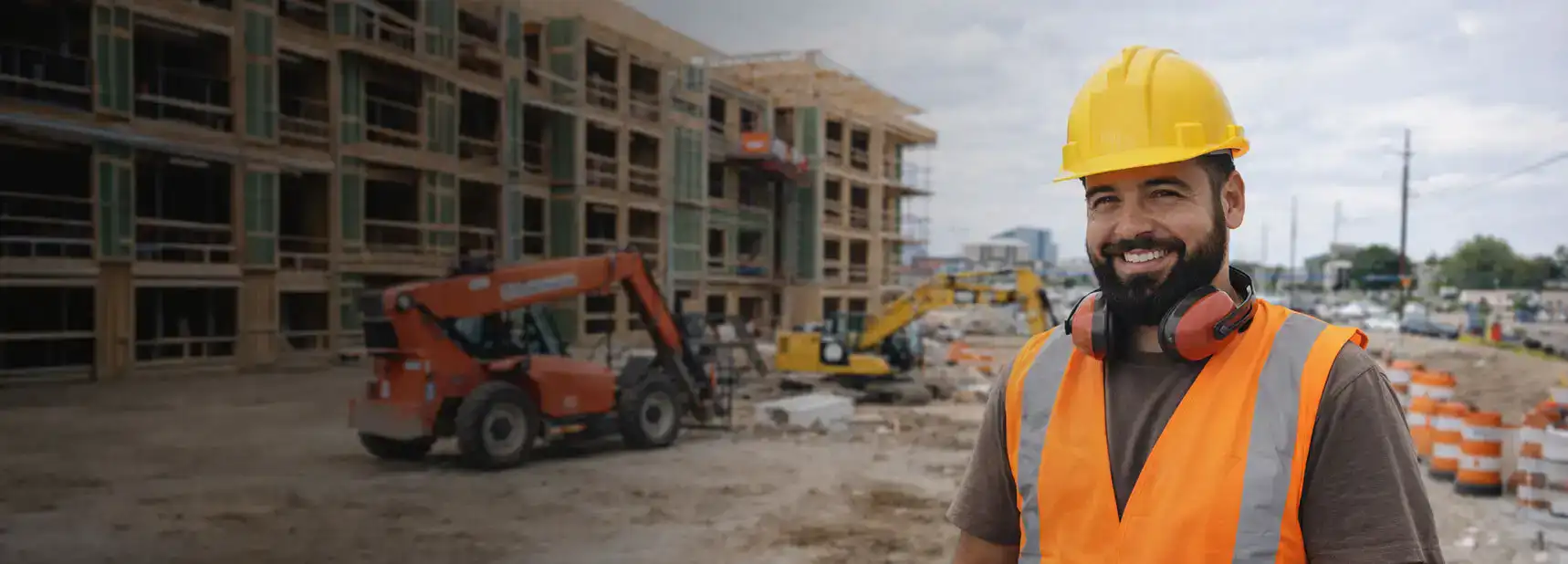 Construction worker taking part in Cybersecurity Awareness Training